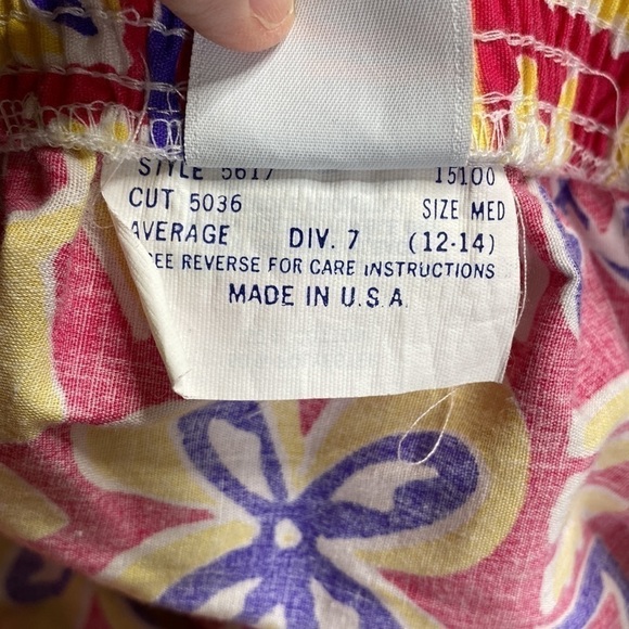 Vintage Winners Choice Abstract Wide Leg Capri Pants Pink Blue Size Medium - Picture 5 of 8